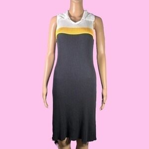 Vintage Giorgio Fiorlini Collection Color Block Sporty Sweater Dress Sz L-"Fay"